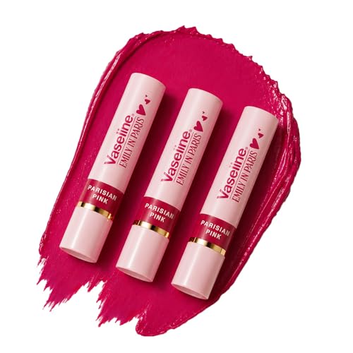 Image of Vaseline Parisian Pink Emily in Paris Limited Edition Pink Tinted Lip Balm Stick 3g (Pack of 3)