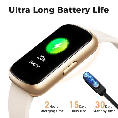 Image of Fitness Tracker Smart Watch, Gold Star, 1.47 inch Full Touch 24 /7 Heart Rate & Blood Oxygen Monitor, Sleep Tracker, 3ATM Waterproof, Step Tracker Activity Tracker, For Women Men