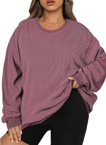 Image of Eytino Women Plus Size Sweatshirt Oversized Crew Neck Long Sleeve Tops