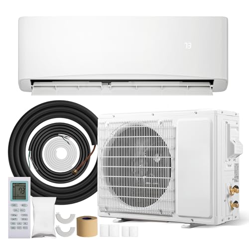 Kinetheme 12000BTU Mini Split AC/Heating System, 17 SEER2 115V Inverter Air Conditioner Cools/Heats Up to 750 Sq.Ft, Complete Installation Kit