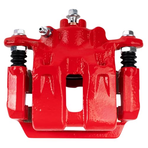 Image of TRQ Performance Rear Brake Caliper Set Painted Red Brackets Compatible with 2005-2010 Honda Odyssey
