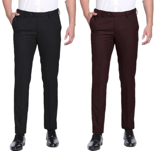 Image of Men's Slim Fit Formal Trousers | Office & Business Wear Pants For Men