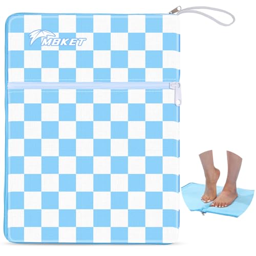 MBKET Wet Dry Bag, Embedded Towel Waterproof Bag, Wet Bag for Swimsuit with Two Zippered Pockets, Machine Washable