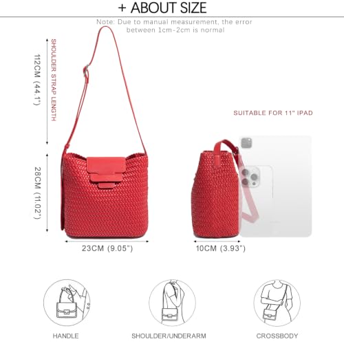 Image of JINMANXUE Woven Tote Bag For Women,Travel Shoulder Bag, Large Hollow Beach Soft Satin Handbags Hand-woven Satchel Clutch