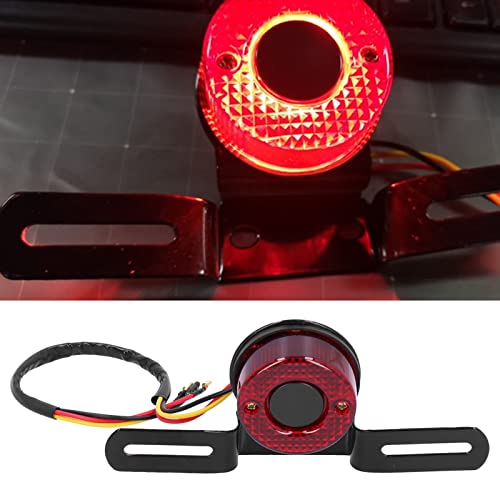 Luz traseira de motocicleta, estilo retrô, luz inferior de energia, linda e requintada ABS e materia
