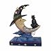 Enesco Jim Shore Heartwood Creek Crescent Moon Witch with Black Cat Stone Resin Figurine, 5.75”