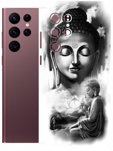 Image of AtOdds - Full Body Back Screen Guard Protector Film - Lamination Wrap Skin Sticker Compatible with Samsung Galaxy S22 Ultra | Scratchproof Matte Finish (Buddha)