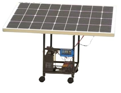 Star Home 250 Watt Solar Panel & Charger Controller with Portable Wheeled Stand, 200W Converter, and 12V Lithium-Ion Battery - Complete Solar Power Kit