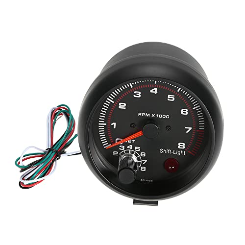 Tachometer Gauge,Geevorks 3.75" 12V Automotive Replacement Tachometers 08000 RPM,RPM Tachometer
