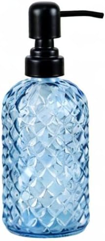 Miniatura 8 de Dispensador de jabón de vidrio de 12 onzas con bomba de acero inoxidable 304 negro a prueba de óxido, dispensador de jabón de vidrio recargable para