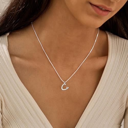 TITUTHIA Initial Necklaces for Women Trendy, Dainty Silver Letter Necklace Cute Pendant Choker Name Necklace Personalized Costume Monogram Simple Silver Jewelry Necklace for Women Gifts by TITUTHIA - Used condition - Image 4