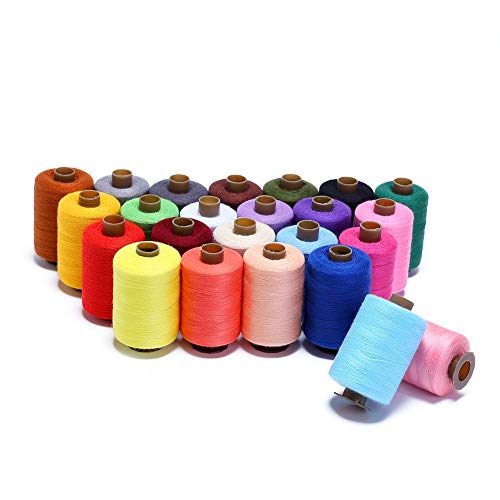 image for Candora Sewing Thread Assortment Coil 24 Color 1000 Yards Polyester Th