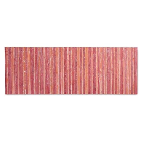 CosìCasa Bamboo Kitchen Rug with Non-Slip Bottom - Water Repellent, Easy to Clean and Made from Sustainable Materials - Bamboo Carpet Wet Look (Red, 50 x 75 cm) Cover