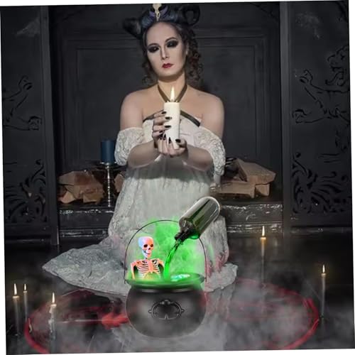 Cauldron de sorcière Halloween 7.7 pouces avec squelette et diffuseur - 5
