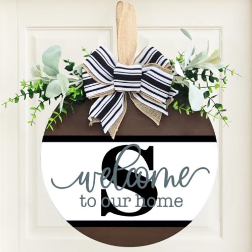 Personalized Last Name Welcome Sign with 26 Initial Letter Welcome