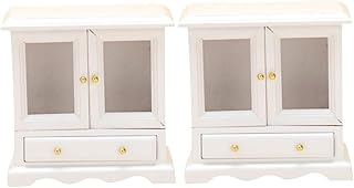 SAFIGLE 2 Pçs Estante Em Miniatura Casa Em Miniatura Mini Casa De Boneca Mini Decoração Armário De Boneca Mini Prateleira De Casa De Bonecas Armário De Cozinha Acessórios Para Casa De
