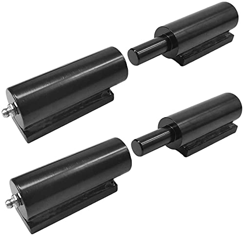 Gate Hinge 2 Pack Heavy Duty Steel Barrel Hinge 900 Lbs Load Capacity for Door Swing Trailer Ramp -Weld On Install (7", Black#1)