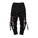 Produktbild Huaheng Herren Arbeit Kampf Cargohose mit Taschen Schnalle Riemen Techwear Hose - M