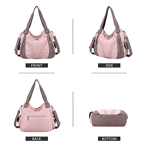 Purses and Handbags Women Fashion Tote Bag Nylon Shoulder Bags Top Handle Satchel Purses Vegan Leather Handbag