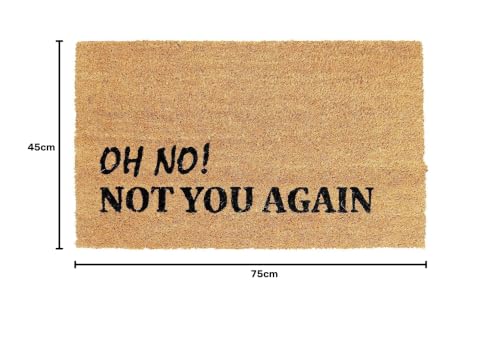 Image of Onlymat Quote Printed Anti-Slip Doormat (Black, Brown) Rectangular Shaped Entryway Rug Natural Coir with PVC Backing for Outdoor Entrance Home Mats Floor Door Hall Drawing Room Living (75 cm x 45 cm)