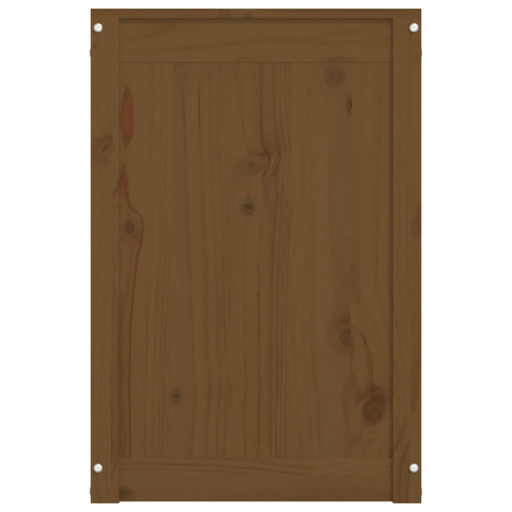 Cesto portabiancheria in legno di pino, con 2 scomparti, 88,5 x 44