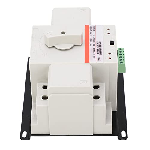 Interruptor de Transferencia Automática de Doble Potencia, Disyuntores Miniatura 63A 2P, ATS de Doble Potencia, Control Automático y Manual para Iluminación y (Tipo de protección