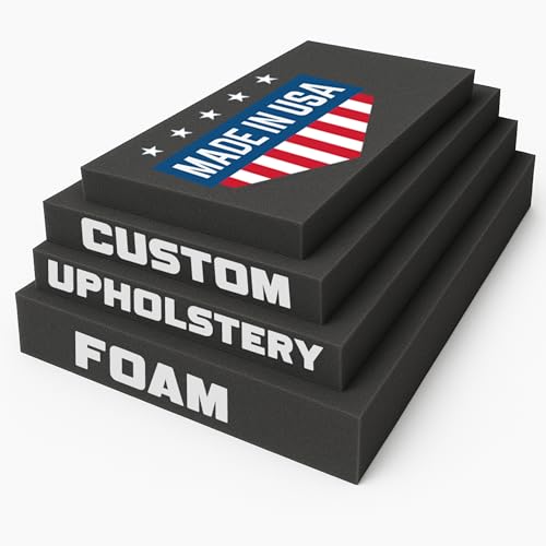 QOMFY Custom Cut Charcoal Foam for Upholstery – High & Medium Density Cushion Insert | Polyurethane Foam Pad for Seats, Sofa, Chair, Bench, DIY Projects – Custom Size, 1–12 Inch Thickness