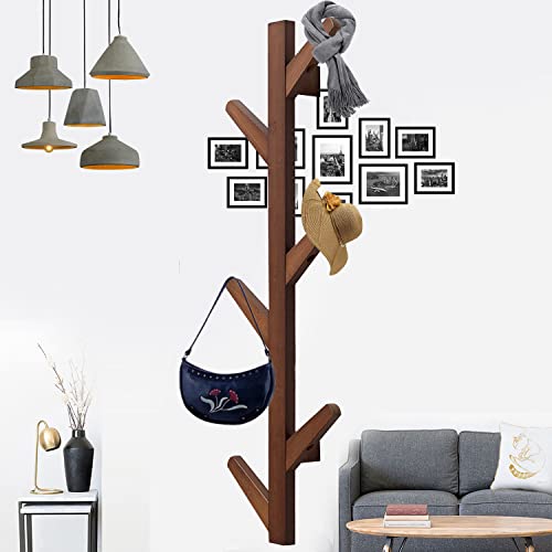 Garderobenständer, freistehend, Wandhalterung, moderner Garderobenbaum, hängender Aufbewahrungs-Organizer, Eingangs-Kleiderständer und Hutablage für Eingang, Flur, Schlafzimmer, Büro (6 Haken) Cover