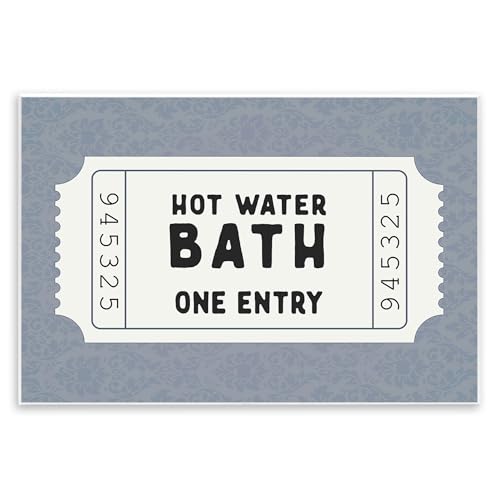Stupell Industries Retro Bathroom Ticket Wall Plaque Art design by