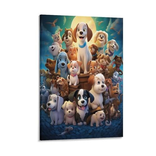 Impression sur toile chiots murale haute définition