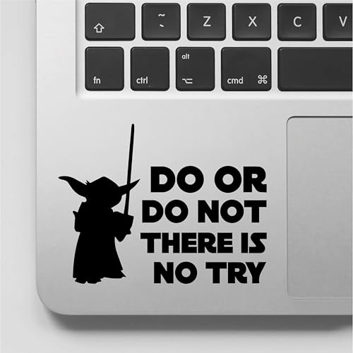 VALIANT COLLECTIONS - Do or do not There is no Try Sticker - Vinyl Decal for Waterbottle - Waterproof Sticker for mac Book - Black - VC 455