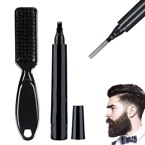 Barbe Filler Pen,Crayon à Barbe Homme,Kit De Stylo De Remplissage De Barbe,Beard Pencil Filler for...