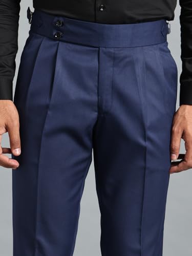 Image of Gurkha Pants for Men | Trouser for Men | Formal Pant | Double Button | Regular Fit Trouser High Waist Pleated Casual Trousers | Straight Leg Pants for Office Smart Casual Travel Party