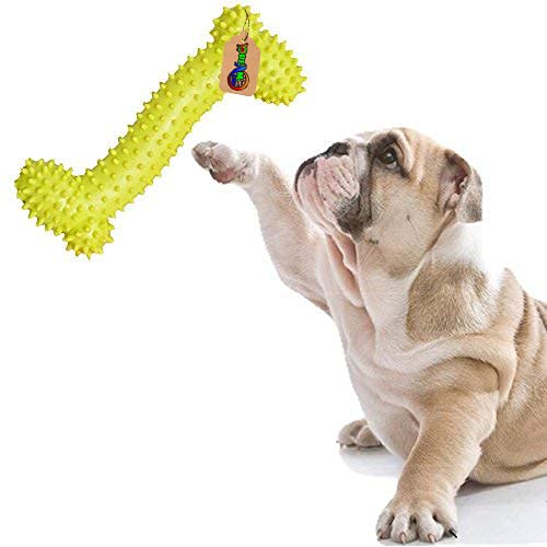 DreamAuro Natural Rubber Bone Shape Toy Cum Tug Toy Cum Chew Toy for Dog/Puppy/Cat/Kitten (Yellow) (B07X5WN4G7) Amazon Price History, Amazon Price Tracker