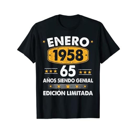 Hombre 65 Años Cumpleaños Regalo Hombre Enero 1958 Enero 65 Años Camiseta