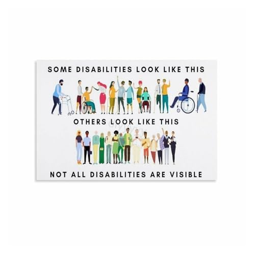 UCGAOIOQ Awareness Poster for Invisible Disabilities, Be Kind Supportive Inclusive Wall-Art for School, Home, Office(Unframed,12x18inch(30x45cm))