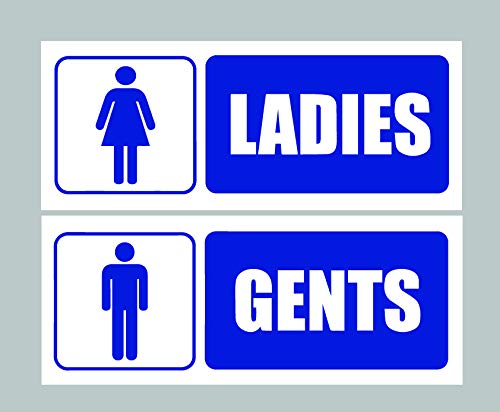 SIGN EVER Ladies Gents (Pack of 2) Sign Boards- With Double side adhesive tape-Vinyl Sticker With Forex Board (Blue White) (B079LBFDC7) Amazon Price History, Amazon Price Tracker