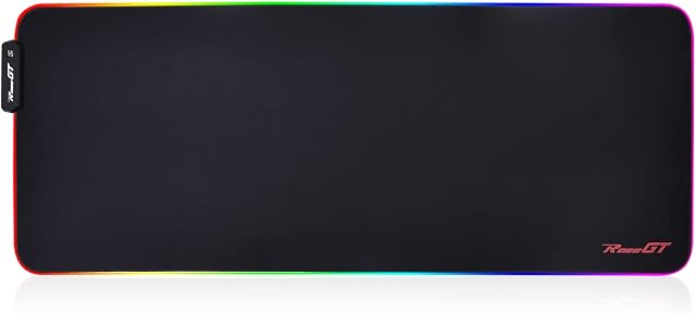 RaceGT RGB Gaming Mouse Pad,Extra Extended Large and Thick (4mm) Mouse Pad,LED Mouse Pad,Waterproof,Anti-Slip Rubber Base Gaming Mousepad Mat for Pro Gamer,31 x 12 Inch