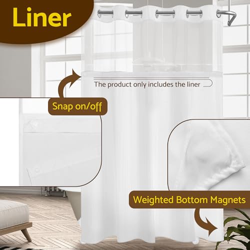 Barossa Design Fabric Snap-In Shower Curtain Liner Replacement, Compatible With Hookless Shower Curtain With Snap In Liner thumb #2