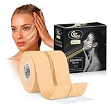 CureTape Beauty Face Tape - Gesichts tape gegen Falten | Face Lifting Tape für sofortigen Lifting-Effekt | Hautstraffung & Faltenglättung | Hypoallergen & Latexfreies Facetape - 2 x 2.5 cm Rolle