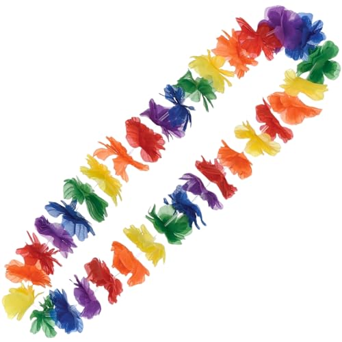 Lei hawaïen arc-en-ciel Amscan de 101,6 cm pour réussir votre décoration de table luau