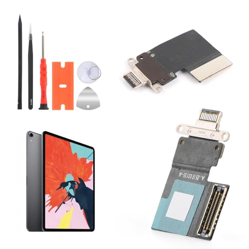 Dock Connector for iPad Pro 11 inch 1st 2nd Gen A1980 A2013 A2228 A2068 Charging Port Flex Cable Replacement for iPad Pro 12.9 inch 3rd 4th Gen A1876 A2014 A2229 A2069 USB Charger Board with Tools