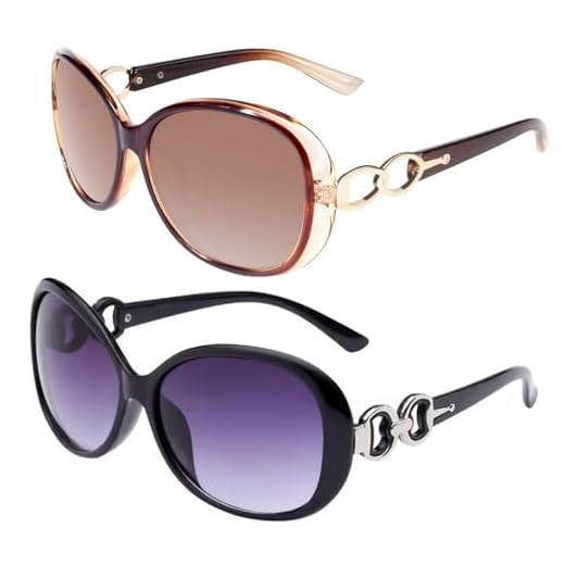 YIWONFU Lunettes de Soleil Femme Polarisées 2 Pièces, Lunettes de Soleil Verres Polarisants Mode Anti UV Lunette Polarisante Ancien