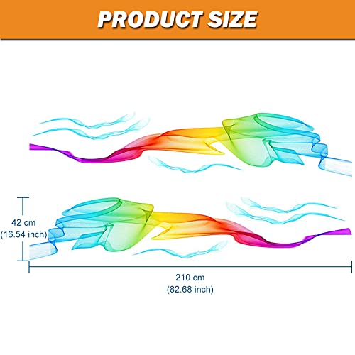 Image of 1 Set Rainbow Streamer Graphics Car Auto Body Side Sticker Colourful Smoke Vinyl Sticker Car Self-Adhesive Side Strip Decal, 82.67'' x 16.53''