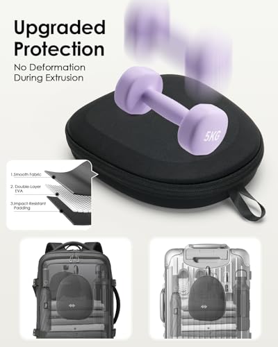Image of Headphone Case Hard Shell Super-Slim for Sony /JBL /Bose /Soundcore Anker /BERIBES KVIDIO TOZO JLab Over-Ear Headphones Universal Portable Travel Organizer Bag (Black)