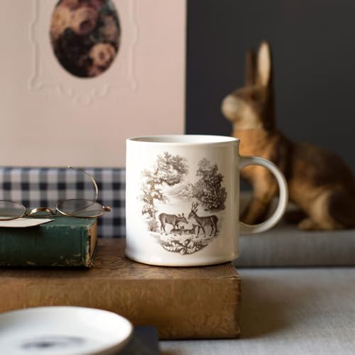 Fringe Studio Stoneware Taza Le Cafe Deer Family 10 oz miniatura 5