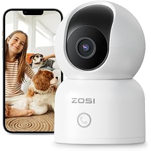 ZOSI C518 2K 3MP Indoor Security Camera - 360° Pan/Tilt Baby Monitor & Dog Cam, Dual-Band 2.4G/5G WiFi Pet Camera with App, Smart Person Detection, 2-Way Audio, Cloud & Local Storage, Works