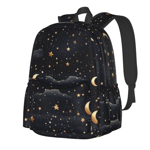 Travel Backpack for Women Men Stars and Moon Casual Daypack Large Capacity Nurse Bag