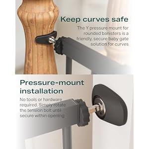   Cumbor-2-Pack-297-46-Baby-Gate-for-Stairs-Moms-Choice-Awards-Winner-Auto-Close-Dog-Gate-for-doorways-Easy-Install-Pressure-Mounted-Pet-Gates-indoor-Easy-Walk-Thru-Wide-Safety-Gate-for-Dog-Black