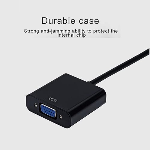 Miniatura 2 de Zuya Adaptador HDMI a VGA, convertidor de adaptador HDMI a VGA chapado en oro, Full HD 1080P, tarjeta de video externa, adaptador de monitor